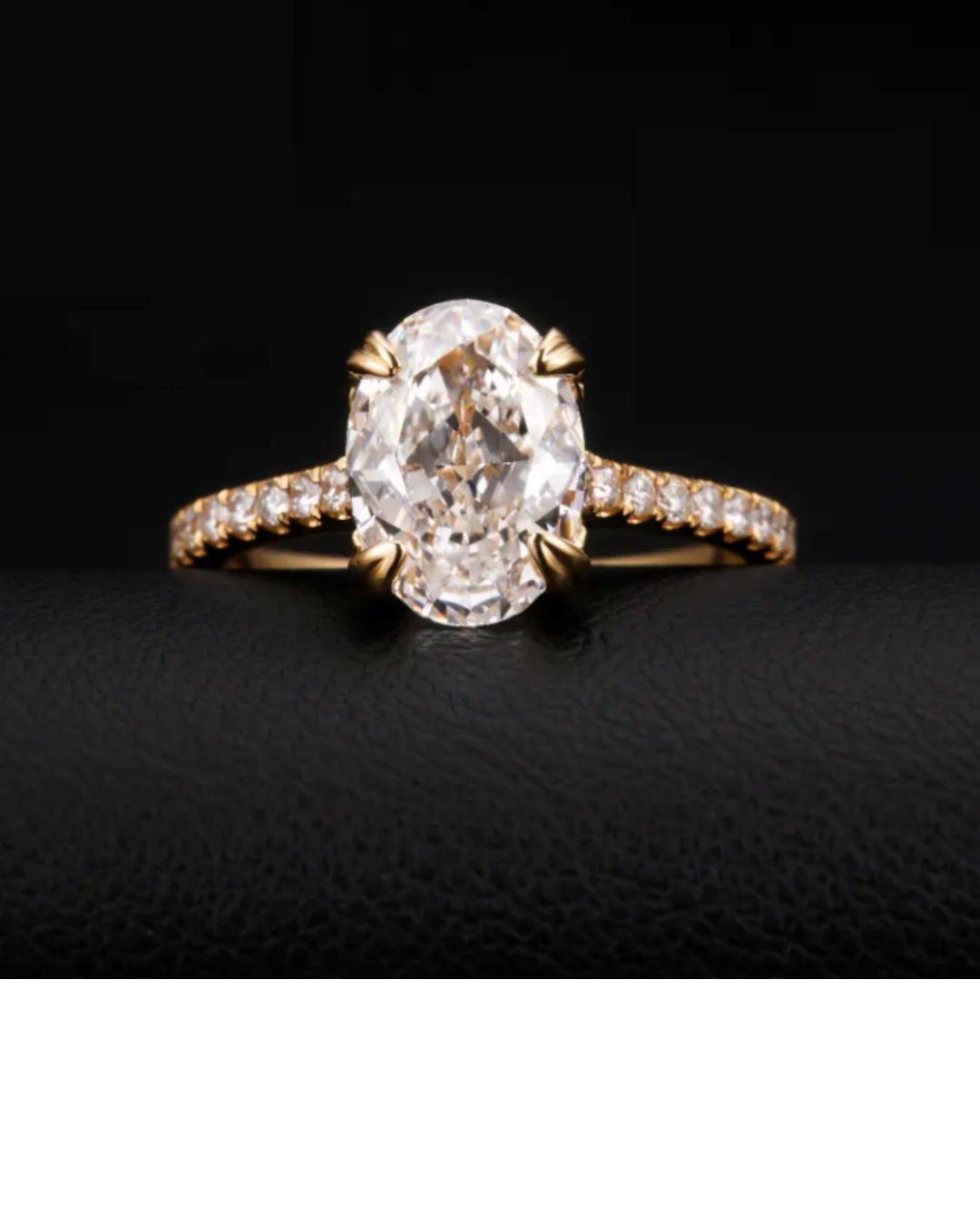 Oval Cut Lab Reverse Halo / Italian Pave Engagement Ring Design- 1.00ct Centre Diamond